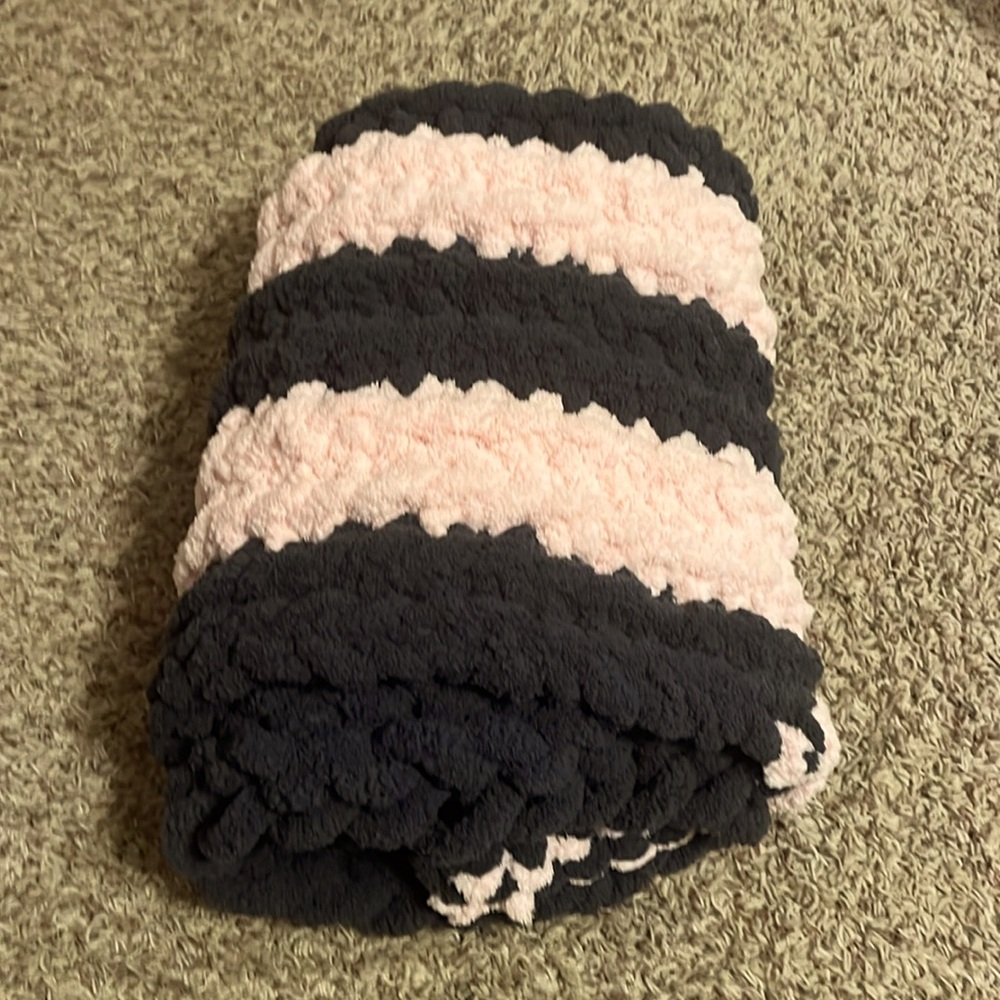 Hand made chunky knit blanket Soft Babies blanket perfect baby shower or gift!